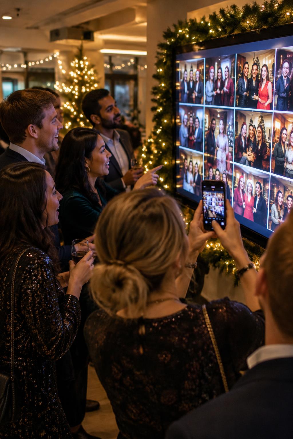 Guests vote by show of hands for their favourite photo on the screen